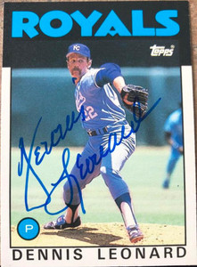 Dennis Leonard Autographed 1986 Topps Traded #65T