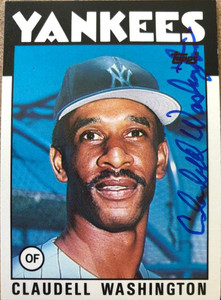 Claudell Washington Autographed 1986 Topps Traded #122T