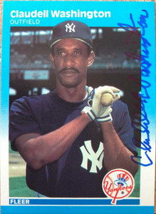 SOLD 102921 Claudell Washington Autographed 1987 Fleer #119