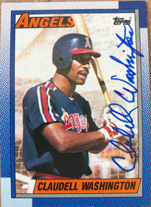SOLD 102927 Claudell Washington Autographed 1990 Topps #705