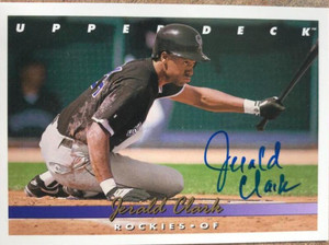 SOLD 102937 Jerald Clark Autographed 1993 Upper Deck #797