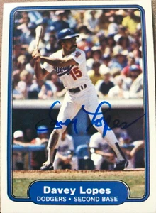 Davey Lopes Autographed 1982 Fleer #12
