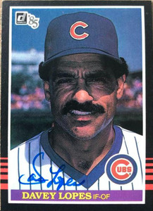 SOLD 103212 Davey Lopes Autographed 1985 Donruss #604