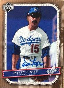 Davey Lopes Autographed 2005 Upper Deck Classics #25