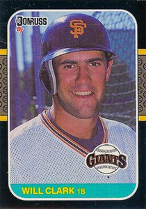 1987 Donruss #66 Will Clark VG RC Rookie San Francisco Giants 