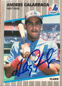 Andres Galarraga Autographed 1989 Fleer #376