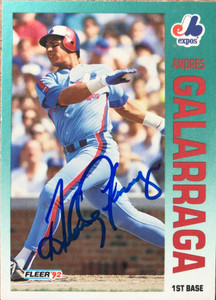 Andres Galarraga Autographed 1992 Fleer #480