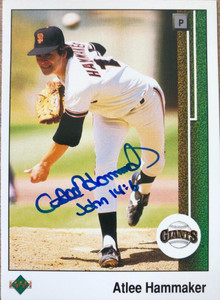 SOLD 103417 Atlee Hammaker Autographed 1989 Upper Deck #544
