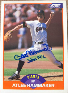 Atlee Hammaker Autographed 1989 Score #422