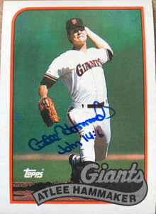 Atlee Hammaker Autographed 1989 Topps #572