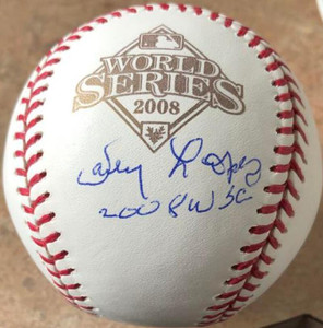 Davey Lopes Autographed 2008 World Series Baseball 2008 WSC Inscribed 
