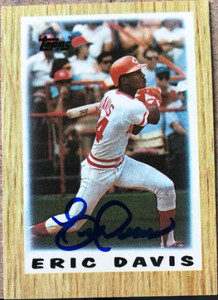 Eric Davis Autographed 1987 Topps Major League Leader Minis #4