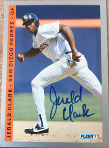 Jerald Clark Signed 1992 Pinnacle Baseball Card - San Diego Padres