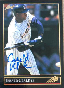 Jerald Clark Autographed 1992 Leaf Black Gold #55 Jerald Clark Autographed 1992 Leaf Black Gold #55