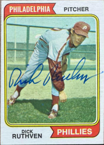 Dick Ruthven Autographed 1974 Topps #47 Rookie Card