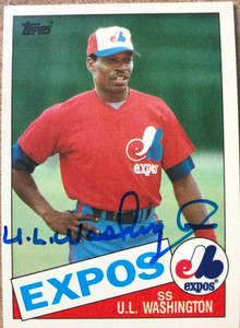 U.L. Washington Autographed 1985 Topps Traded #128T Montreal Expos Card