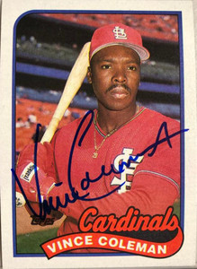 Vince Coleman Autographed 1989 Topps #90