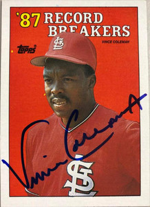 Vince Coleman Autographed 1988 Topps #1