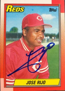 Jose Rijo Autographed 1990 Topps #627 Cincinnati Reds Card