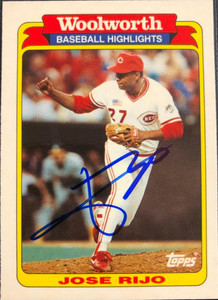 Jose Rijo Autographed 1991 Topps Woolworth Baseball Highlights #31 Jose Rijo Autographed 1991 Topps Woolworth Baseball Highlights #31