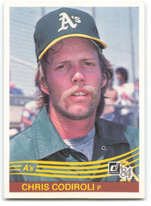 1984 Donruss #345 Chris Codiroli VG RC Rookie Oakland Athletics 