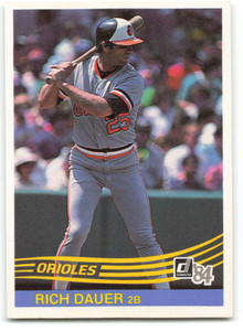 1984 Donruss #350 Rich Dauer VG Baltimore Orioles 