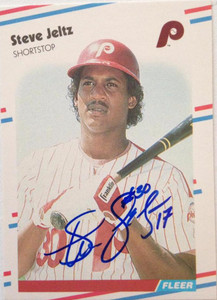 Steve Jeltz Autographed 1988 Fleer #308