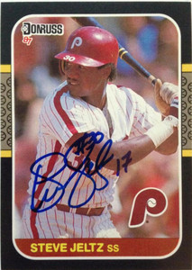 Steve Jeltz Autographed 1987 Donruss #359