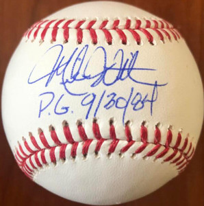 Mike Witt Signed ROMLB Baseball - Perfect Game Line Score