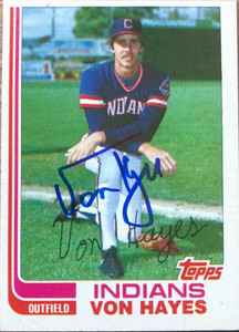 Von Hayes Autographed 1982 Topps Traded #42T Cleveland Indians Card