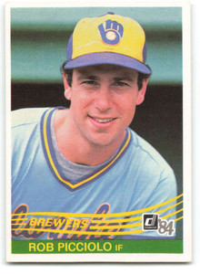 1984 Donruss #455 Rob Picciolo VG Milwaukee Brewers 