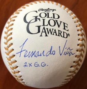 Fernando Vina Autographed Rawlings Official Gold Glove Baseball 2 X G.G.