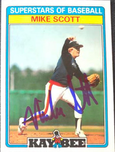 Mike Scott Autographed 1987 Topps Kay-Bee Superstars of Baseball #30 Houston Astros Card