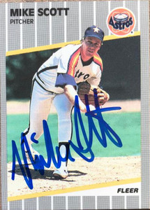 Mike Scott  Autographed 1989 Fleer #367