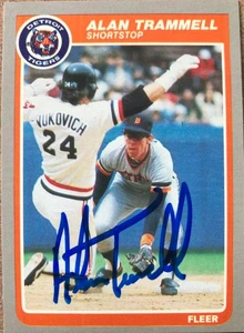 Alan Trammell Autographed 1985 Fleer #23 Detroit Tigers Card