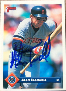 Alan Trammell Autographed 1993 Donruss #655