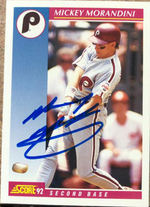 Mickey Morandini Autographed 1992 Score #143