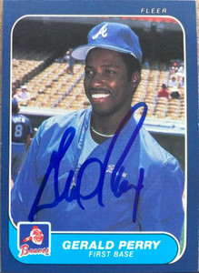 Gerald Perry Autographed 1986 Fleer #525