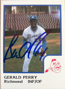 SOLD 105567 Gerald Perry Autographed 1986 Pro Cards Richmond Braves #16
