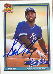 Gerald Perry Autographed 1991 Topps #384