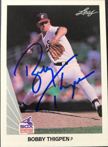 SOLD 105656 Bobby Thigpen Autographed 1990 Leaf #175