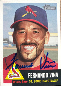 Fernando Vina Autographed 2002 Topps Heritage #341