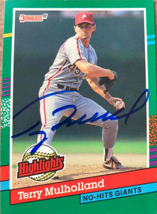 Terry Mulholland Autographed 1991 Donruss Bonus Cards #BC-14