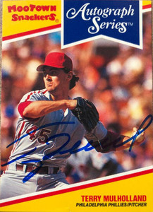 Terry Mulholland Autographed 1992 Moo Town Snackers #16