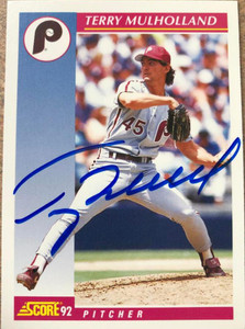 Terry Mulholland Autographed 1992 Score #118