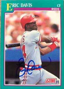 Eric Davis Autographed 1991 Score #137