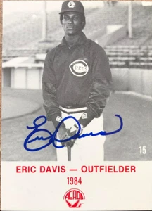 Eric Davis Autographed 1984 Rock's Dugout Wichita Aeros Card #15  