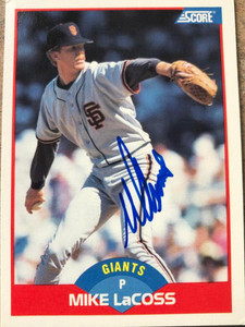 Mike LaCoss Autographed 1989 Score #500