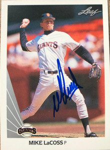 Mike LaCoss Autographed 1990 Leaf #463