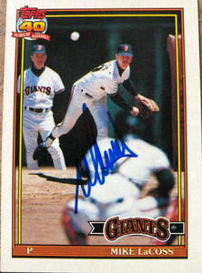 Mike LaCoss Autographed 1991 Topps #242